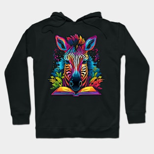 Zebra Reads Book Hoodie